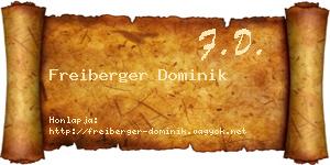 Freiberger Dominik névjegykártya